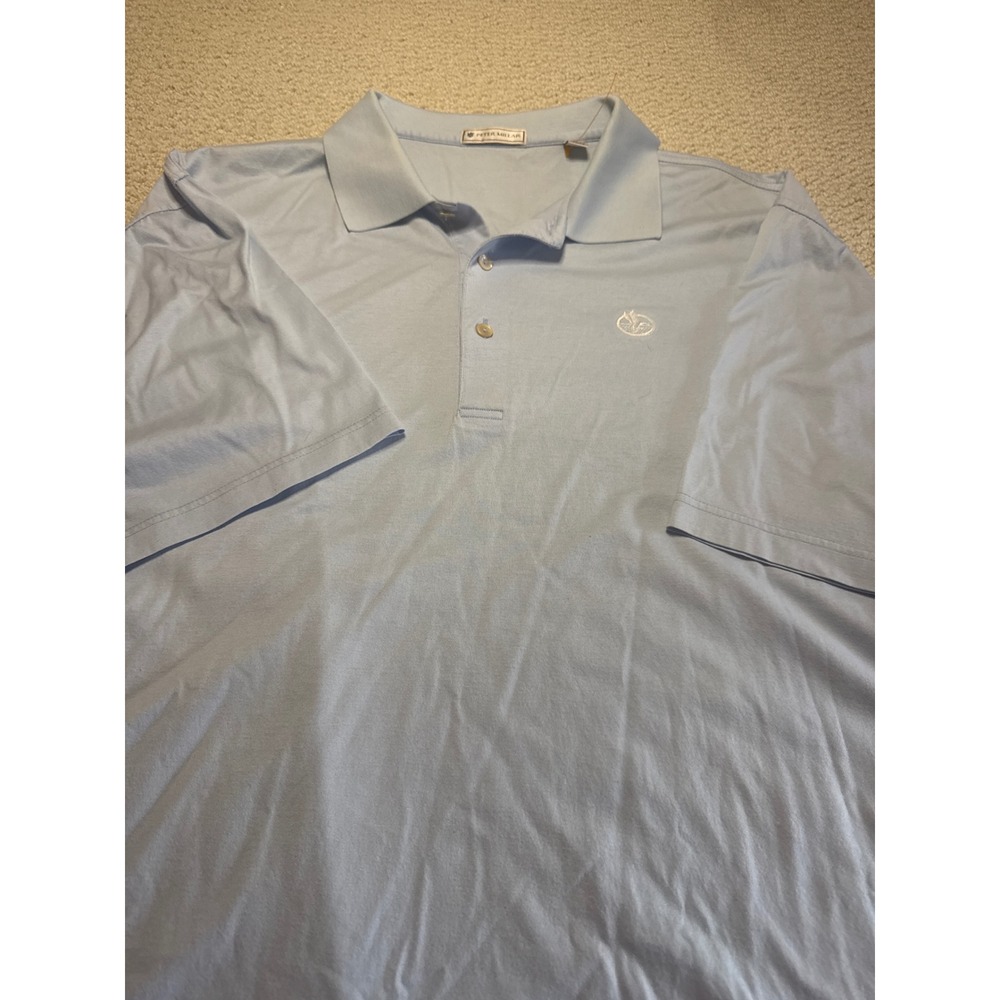 Peter Millar Polo Shirt Light Blue XL Mens Short Sleeve Cotton‎ Golf Casual Top
